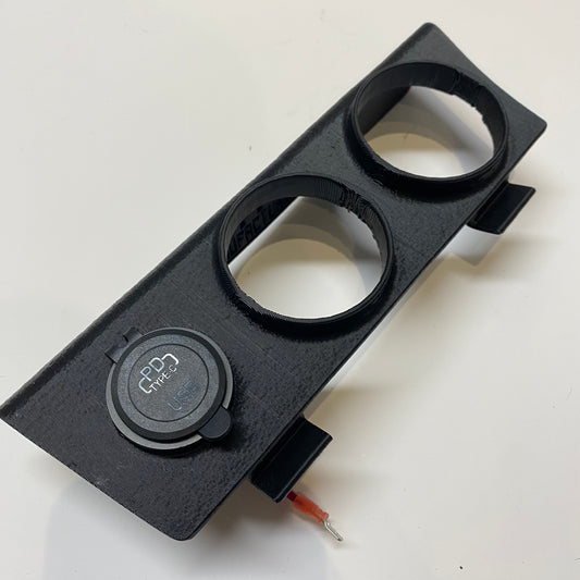 Graveyard #15 - BMW E30 Gauge Pod - Two 2 1/16" Gauges - Tall, Left Hand Drive, USB