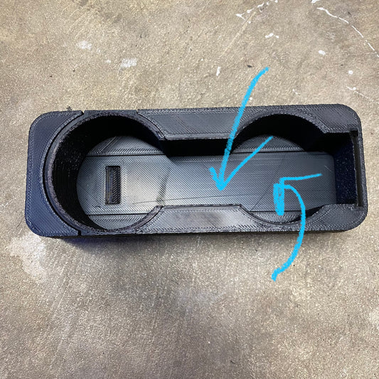 Graveyard #09 - Flocked Compartment - BMW E30 Center Console Cupholder with Hidden Storage