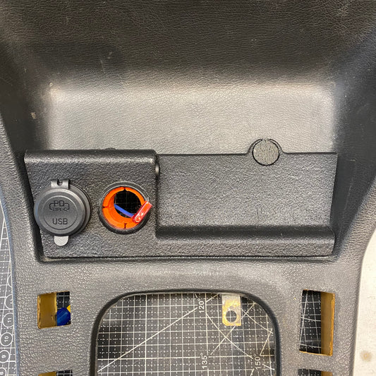 Graveyard #60 - BMW E30 Utility Panel Ashtray Replacement & Phone Mount - Combination USB charge socket and stock 12V power outlet - LHD