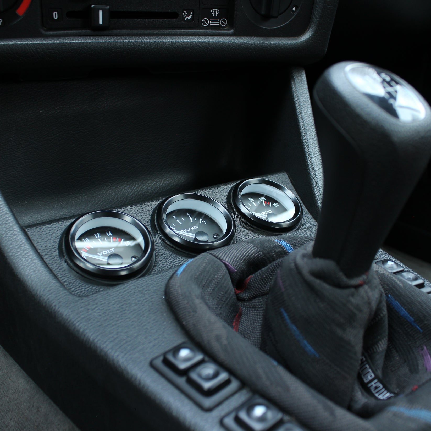 BMW E30 Gauge Pod Three 2 1/16" Gauges Botter Manufacturing Inc.